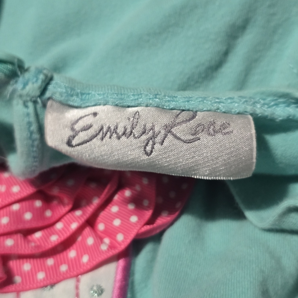 Emily Rose Cupcake Ruffle Dress Size 2T Teal And Pink - Picture 4 of 5